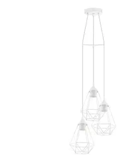 Eglo 79083 - Závesné svietidlo na lanku BYRON 3xE27/60W/230V biela 79083