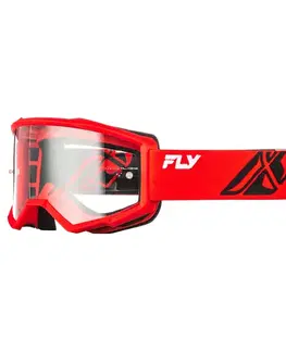 Fly Racing Focus Youth červená/čierna, číre plexi