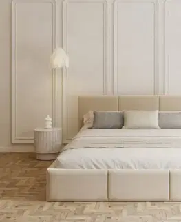 FDM Čalúnená manželská posteľ FRESIA | 140 x 200 cm Farba: Sivá