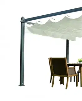 Hliníková pergola so zaťahovacou strechou 3,92 x 2,92 m Dekorhome