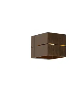 Moderná nástenná lampa tmavo bronzová - Transfer Groove