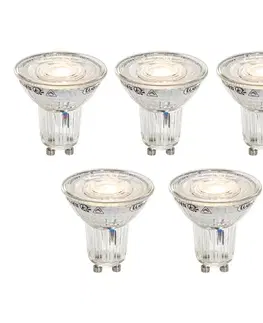 Sada 5 stmievateľných LED žiaroviek GU10 50 mm v Kelvinoch číra 4,9 W 400 lm 2200 – 3000 K