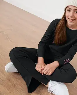 Detské tričko s dlhým rukávom, čierne