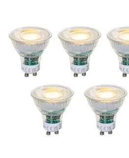 Sada 5 stmievateľných LED žiaroviek GU10 50 mm číra 2,5 W 450 lm 2700 K
