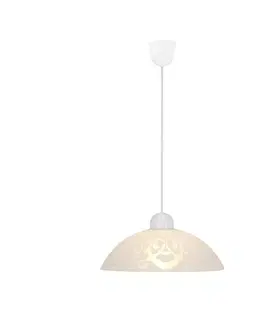 Závesná lampa Bronte 1X60W E27 tienidlo biele so vzorom