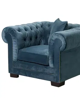 Dekoria Kreslo Chesterfield Classic Velvet Midnight 118 x 96 x 77 cm, 118 x 96 x 77 cm