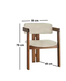 Jedálenská stolička CO Light Grey and Walnut