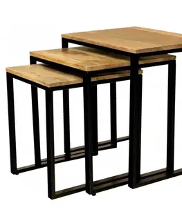 Odkladacie stolíky 3ks Gita indický masív mango