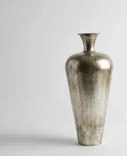 DELIFE Váza Marvella B27 x T27 x H64 cm kov platinová Aurum ručne vyrobená
