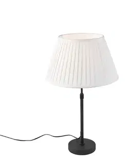 Stolná lampa čierna so skladaným tienidlom krémovým 35 cm nastaviteľná - Parte