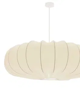 Škandinávska závesná lampa CAFEE' - s krémovým tienidlom v latte 66 cm - moderné stropné osvetlenie do obývačky a jedálne E27