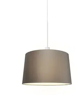Moderné závesné svietidlo biele s tienidlom 45 cm taupe - Combi 1