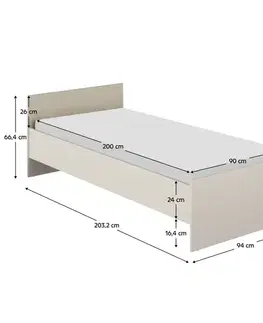KONDELA Ramsa 1 posteľový rám kašmír