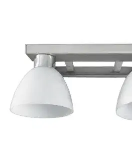 Dvojitá nástenná lampa Ada z matného niklu