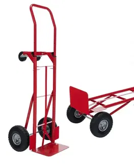 KONDELA Lamy New skladový vozík 2v1 červená / čierna