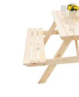 DEOKORK Masívny drevený pivný set z borovice 160 cm hrúbka 28 mm