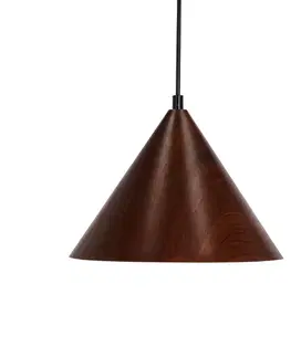Závesná lampa Dunca 25 Čierna 1X40 E27 Tienidlo Tmavý orech