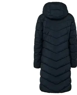 Prešívaný kabát s kapucňou, tmavomodrý