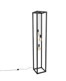 Inteligentná stojaca lampa čierna 3-svetlá vrátane Wifi G95 - Big Cage