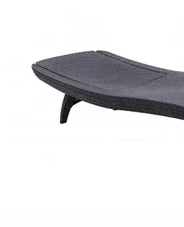 DEOKORK Záhradné ratanové lehátko WAVE PLUS (antracit)
