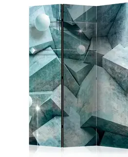 Paraván Concrete Cubes (Green) Dekorhome