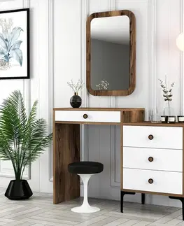 Toaletný stolík Lizbon 544 - Walnut, White