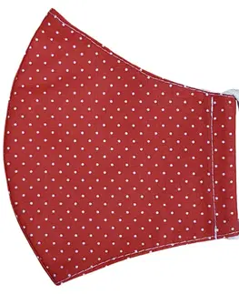 Ústne bavlnené rúško Bodky mini červená medium, M