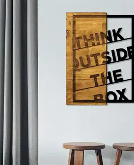 Dekoratívny drevený doplnok na stenu Think Outside The Box