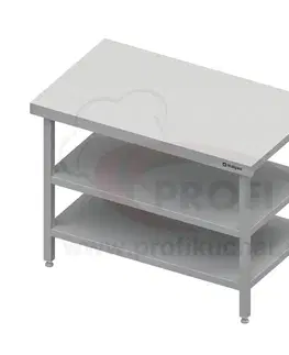  Neutrálný výdajný stôl s dvoma policami - 1300x710x880mm, bez obkladu
