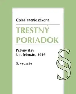 Trestný poriadok 2/2026, 3. vydanie