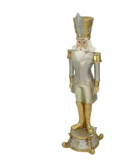 Dekoria Figúrka Luskáčika 42cm silver gold, 15 x 15 x 42 cm