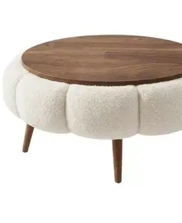 Čalúnený odkladací stolík Daisy 60 White Walnut