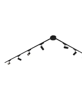 Moderný koľajnicový systém s 8 čiernymi bodovými svetlami 1-fázový 400 cm - Magnetic Gert