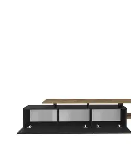 TV stolík Pia - Black, Walnut