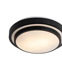 Moderné stropné svietidlo čierne s bielym 35 cm 2-svetlé IP44 - Walden