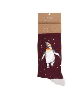 Pánské bamnusové ponožky "Christmas King" Wrendale Designs - vianočný tučniak