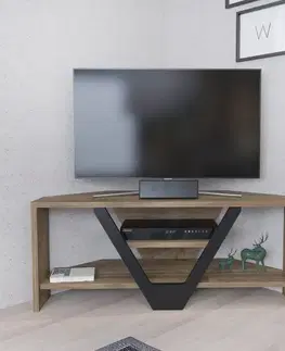 TV stolík Karin - Walnut, Black
