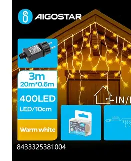  B.V.  - LED vonkajší vianočný reťaz 400xLED/8 funkcií 23x0,6m IP44 teplá biela B103031QN
