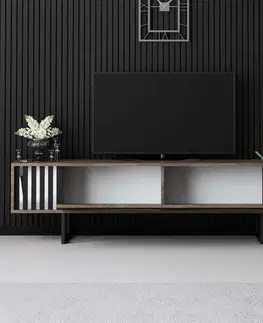 TV stolík Chrome Line - Walnut, Black