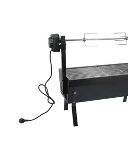  Gril na drevené uhlie s motorom 4W/230V čierna 13036