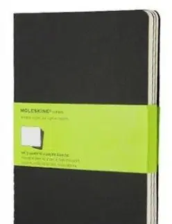 Zošity MOLESKINE 3 ks čisté čierne L