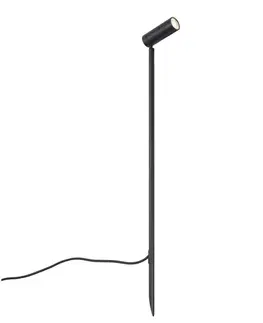 Bodové svietidlo čierne 80 cm vrátane LED nastaviteľné IP65 vrátane kábla a zástrčky - Carl