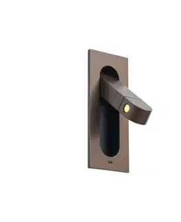 Moderné nástenné svietidlo tmavý bronz vrátane LED a portu USB-C - Hilton