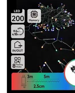  B.V.  - LED vonkajší vianočný reťazec 200xLED/8 funkcií 8m IP44 viacfarebný B103031OB