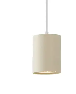 Moderné závesné svietidlo béžové s bielou farbou pre koľajnicový systém 1-fázové GU10 70mm - Iconic Holt