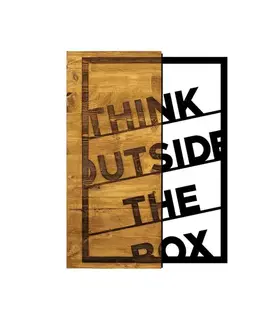 Dekoratívny drevený doplnok na stenu Think Outside The Box