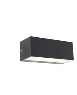 Moderná nástenná lampa čierna s svetelným efektom IP54 - Houks