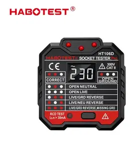 Tester el. zásuviek s digitálnym displejom HABOTEST HT106D