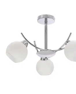 Závesná lampa AMOS Chróm 3x40W E27 biele tienidlo