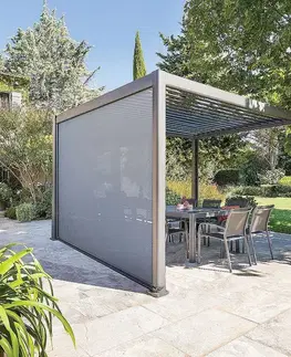 DEOKORK Záhradný hliníkový altánok MEGAN 4x3 m (grafit)